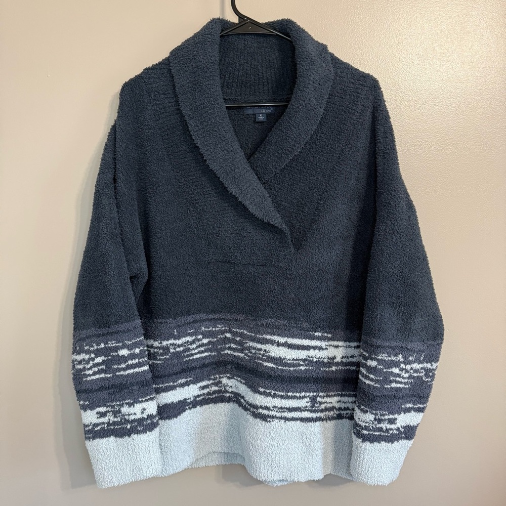 Barefoot Dreams CozyChic Shawl Collar Pullover Soft Nordic Sweater Women’s XL